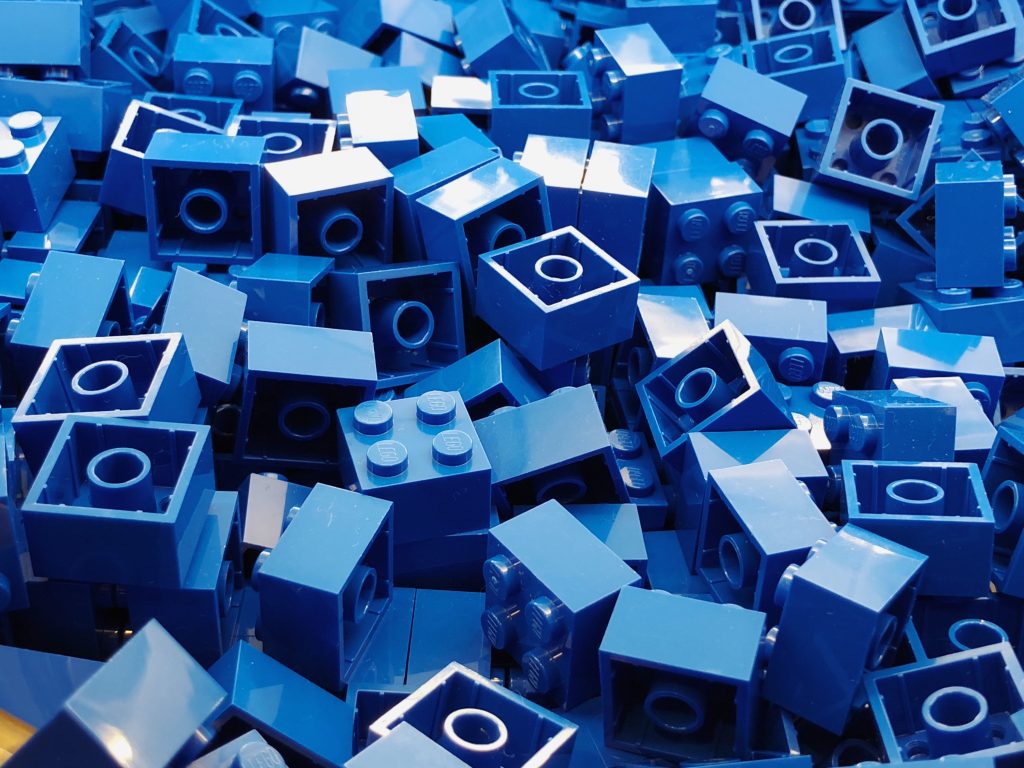 photo of lego building blocks